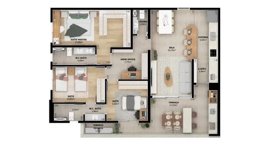 Apartamento com 3 Quartos à venda, 121m² no Boqueirão, Santos