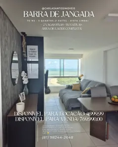 Apartamento com 3 Quartos para venda ou aluguel, 70m² no Barra de Jangada, Jaboatão dos Guararapes