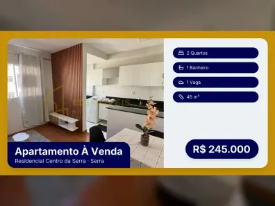 Apartamento com 2 Quartos à venda, 45m² no Residencial Centro da Serra, Serra
