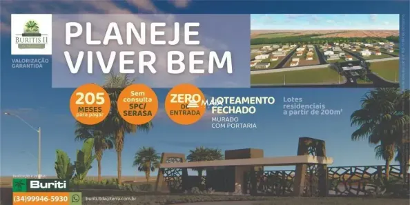 Lote/Terreno à venda, 200m² no Parque dos Buritis, Uberaba