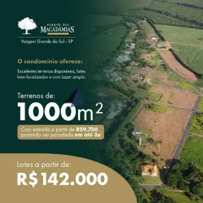 Lote/Terreno à venda, 1000m² no Residencial Parque das Macadamias, Vargem Grande do Sul
