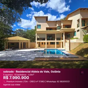 Casa com 5 Quartos à venda, 600m² no Residencial Aldeia do Vale, Goiânia