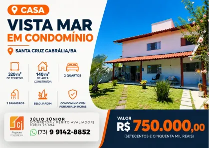 Casa com 2 Quartos à venda, 140m² no Coroa Vermelha, Santa Cruz Cabrália