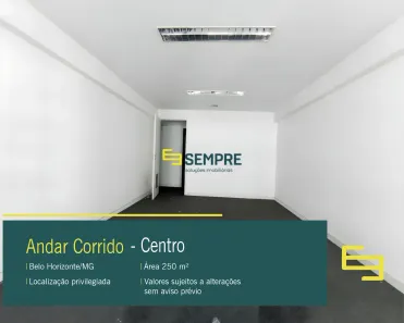 Sala Comercial para alugar, 250m² no Centro, Belo Horizonte