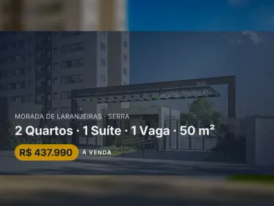 Apartamento com 2 Quartos à venda, 50m² no Morada de Laranjeiras, Serra