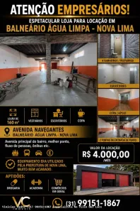 Ponto Comercial para alugar, 160m² no Balneário Água Limpa, Nova Lima