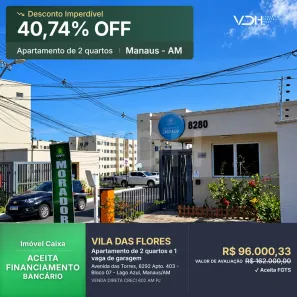 Apartamento com 2 Quartos à venda, 41m² no Lago Azul, Manaus