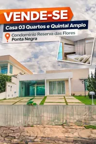 Casa de Condomínio com 3 Quartos à venda, 220m² no Ponta Negra, Manaus