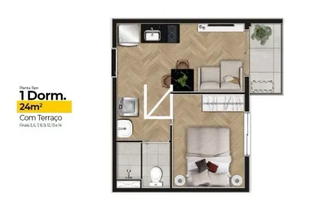 Apartamento com 1 Quarto à venda, 26m² no Pinheiros, São Paulo