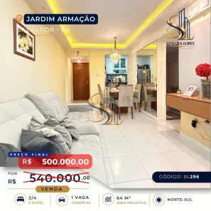 Apartamento com 2 Quartos à venda, 64m² no Jardim Armação, Salvador