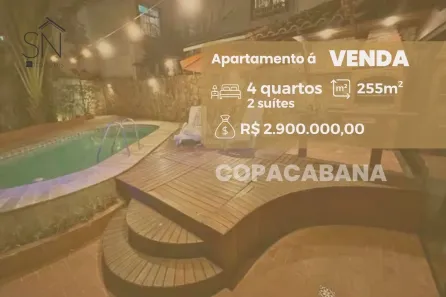 Apartamento com 4 Quartos à venda, 255m² no Copacabana, Rio de Janeiro