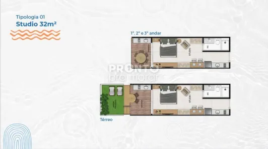 Apartamento com 1 Quarto à venda, 32m² no , Tamandaré