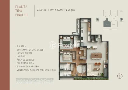 Apartamento com 3 Quartos à venda, 105m² no Rio Branco, Porto Alegre