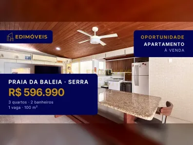 Apartamento com 3 Quartos à venda, 100m² no Praia da Baleia, Serra
