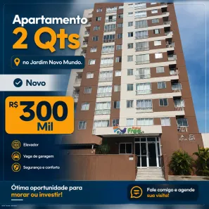 Apartamento com 2 Quartos à venda, 55m² no Jardim Novo Mundo, Goiânia