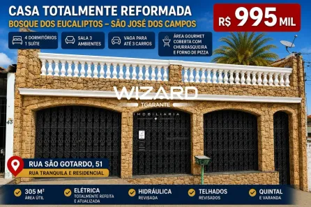 Casa com 4 Quartos à venda, 305m² no Bosque dos Eucaliptos, São José dos Campos