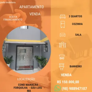 Apartamento com 2 Quartos à venda, 48m² no COHAB Anil IV, São Luís