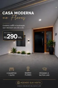 Casa de Condomínio com 2 Quartos à venda, 54m² no Flores, Manaus