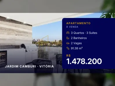 Apartamento com 3 Quartos à venda, 91m² no Jardim Camburi, Vitória