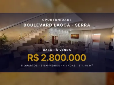 Casa com 5 Quartos à venda, 314m² no Boulevard Lagoa, Serra