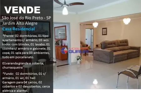 Casa com 2 Quartos à venda, 301m² no Jardim Alto Alegre, São José do Rio Preto