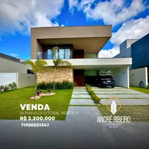 Casa de Condomínio com 4 Quartos à venda, 450m² no Alphaville (Abrantes), Camaçari