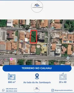 Lote/Terreno à venda, 800m² no Calhau, São Luís