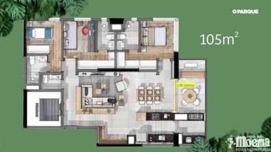 Apartamento com 3 Quartos à venda, 105m² no Jardim das Acácias, São Paulo