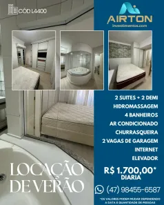 Apartamento com 4 Quartos para alugar, 200m² no Andorinha, Itapema