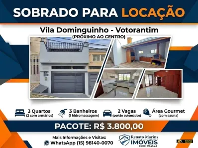 Casa com 3 Quartos para alugar, 215m² no Vila Dominguinho, Votorantim