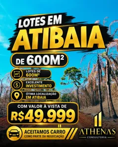 Lote/Terreno à venda, 600m² no Alvinópolis, Atibaia