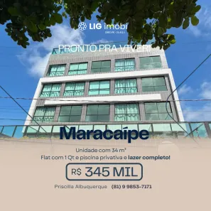 Flat com 1 Quarto à venda, 34m² no Porto de Galinhas, Ipojuca