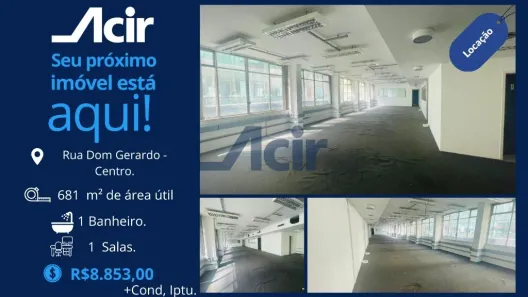 Sala Comercial para alugar, 680m² no Centro, Rio de Janeiro