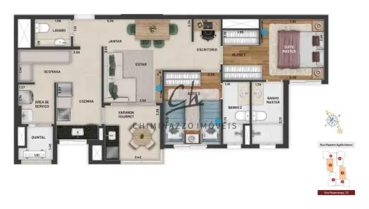 Apartamento com 3 Quartos à venda, 95m² no Chácara da Barra, Campinas