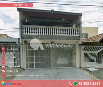 Sobrado com 4 Quartos à venda, 254m² no Cidade Morumbi, São José dos Campos