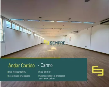 Sala Comercial para alugar, 684m² no Carmo, Belo Horizonte