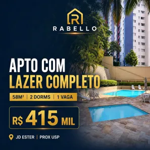 Apartamento com 2 Quartos para venda ou aluguel, 68m² no Jardim Ester, São Paulo