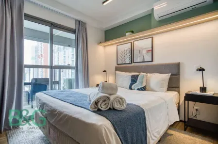 Apartamento com 1 Quarto para alugar, 23m² no Indianópolis, São Paulo