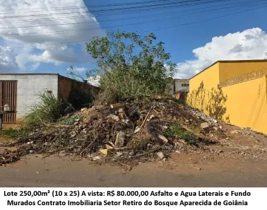 Lote/Terreno à venda, 250m² no Retiro do Bosque, Aparecida de Goiânia