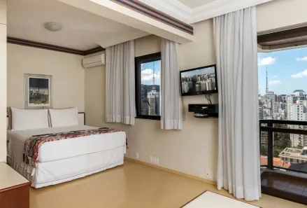Flat com 1 Quarto para alugar, 42m² no Cerqueira César, São Paulo
