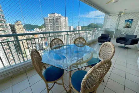 Apartamento com 3 Quartos para alugar, 118m² no Vila Alzira, Guarujá