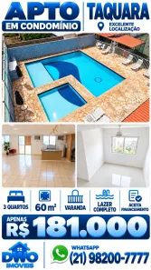 Apartamento com 3 Quartos à venda, 65m² no Taquara, Rio de Janeiro