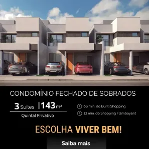 Casa de Condomínio com 3 Quartos à venda, 143m² no Jardim Imperial, Aparecida de Goiânia