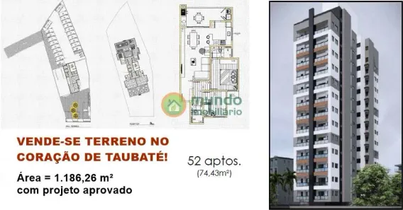 Lote/Terreno à venda, 1187m² no Centro, Taubaté