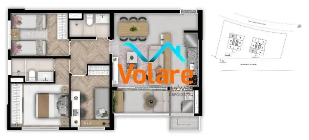 Apartamento com 3 Quartos à venda, 73m² no Bela Vista, Osasco