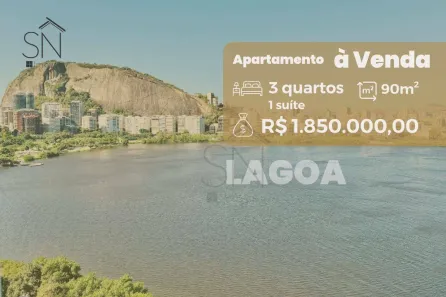 Apartamento com 3 Quartos à venda, 90m² no Lagoa, Rio de Janeiro