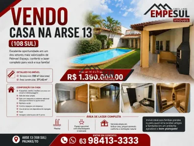 Casa com 4 Quartos à venda, 371m² no Plano Diretor Sul, Palmas