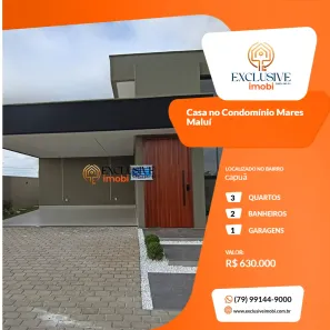 Casa de Condomínio com 3 Quartos à venda, 131m² no Zona de Expansão (Capuã), Barra dos Coqueiros