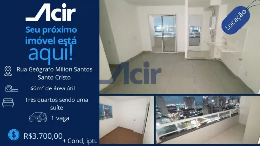 Apartamento com 3 Quartos para alugar, 65m² no Santo Cristo, Rio de Janeiro