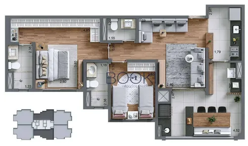 Apartamento com 2 Quartos à venda, 71m² no Jardim Caravelas, São Paulo